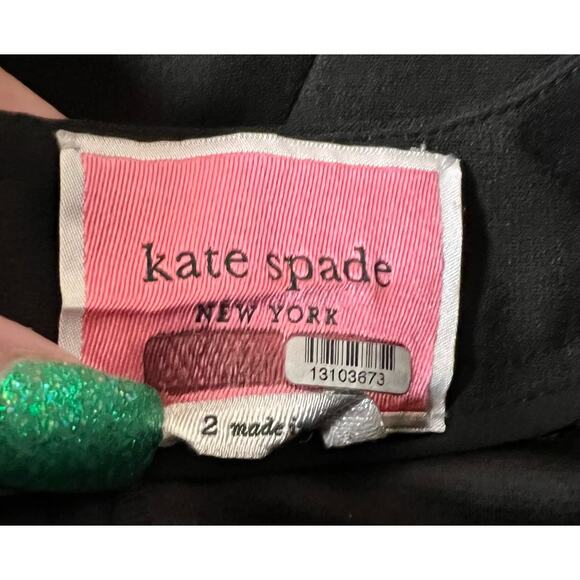 Kate Spade Black Paneled Crepe A-line Dress 2 - Picture 5 of 6